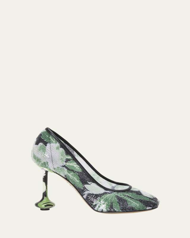 Toy Floral Sequin Stiletto Pumps